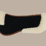 Sixteen Cypress Wool Fleece Half Pad, Black & Cognac - Pre Order - Equiluxe Tack