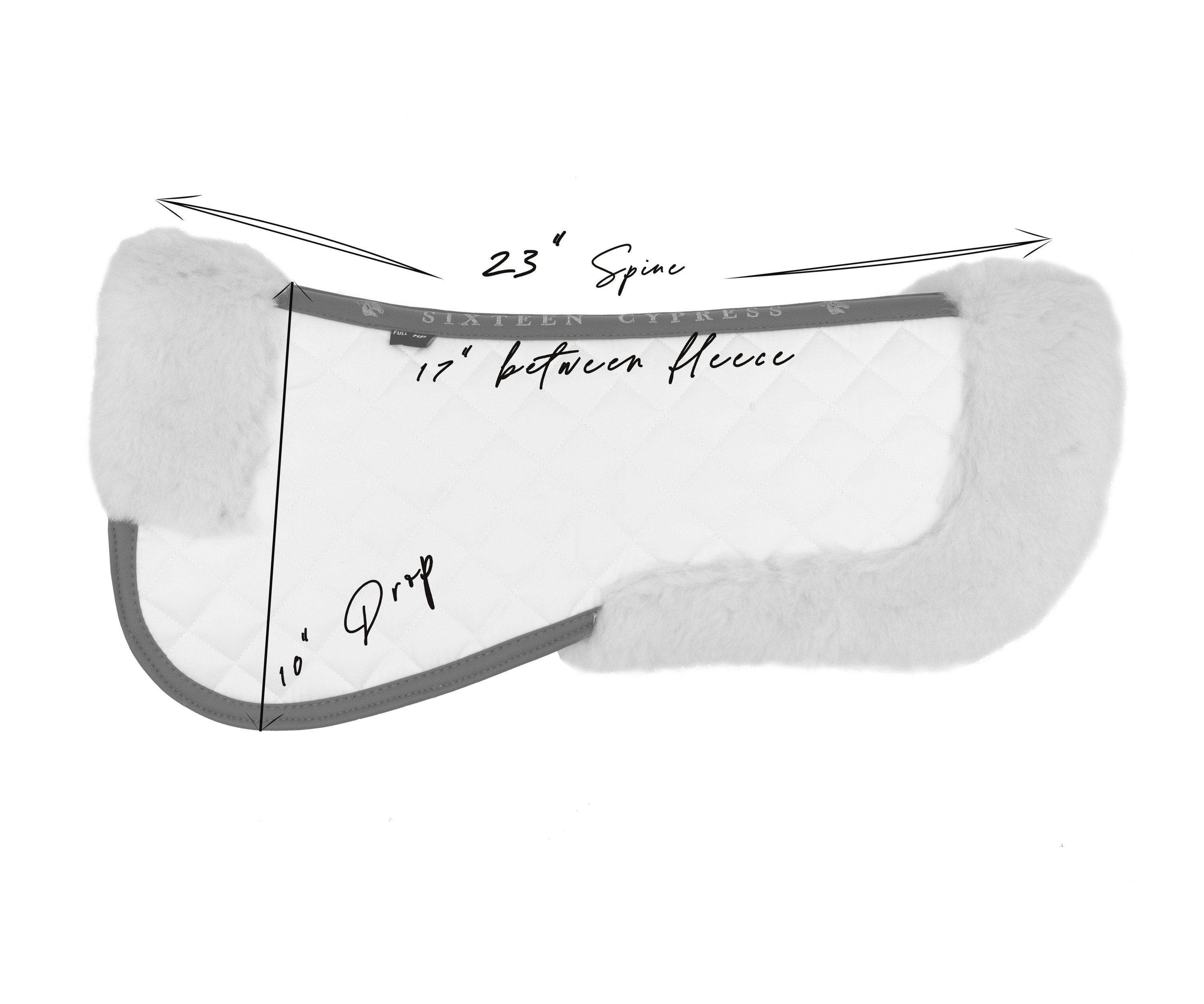 Sixteen Cypress Wool Fleece Half Pad, Black & Cognac - Sixteen Cypress - Equiluxe Tack