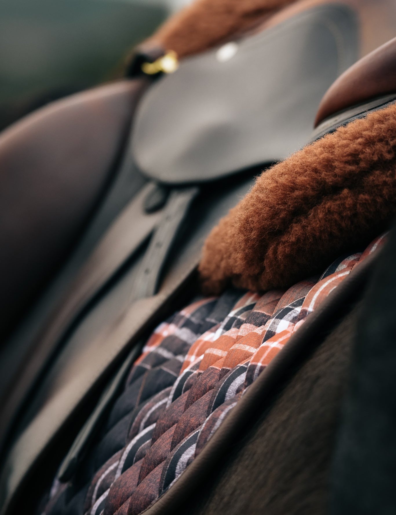 Sixteen Cypress Wool Fleece Half Pad, Black & Hickory - PREORDER - Sixteen Cypress - Equiluxe Tack