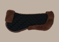 Sixteen Cypress Wool Fleece Half Pad, Black & Hickory - Pre Order - Equiluxe Tack