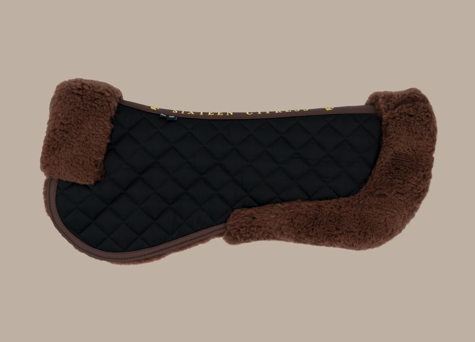 Sixteen Cypress Wool Fleece Half Pad, Black & Hickory - PREORDER - Sixteen Cypress - Equiluxe Tack