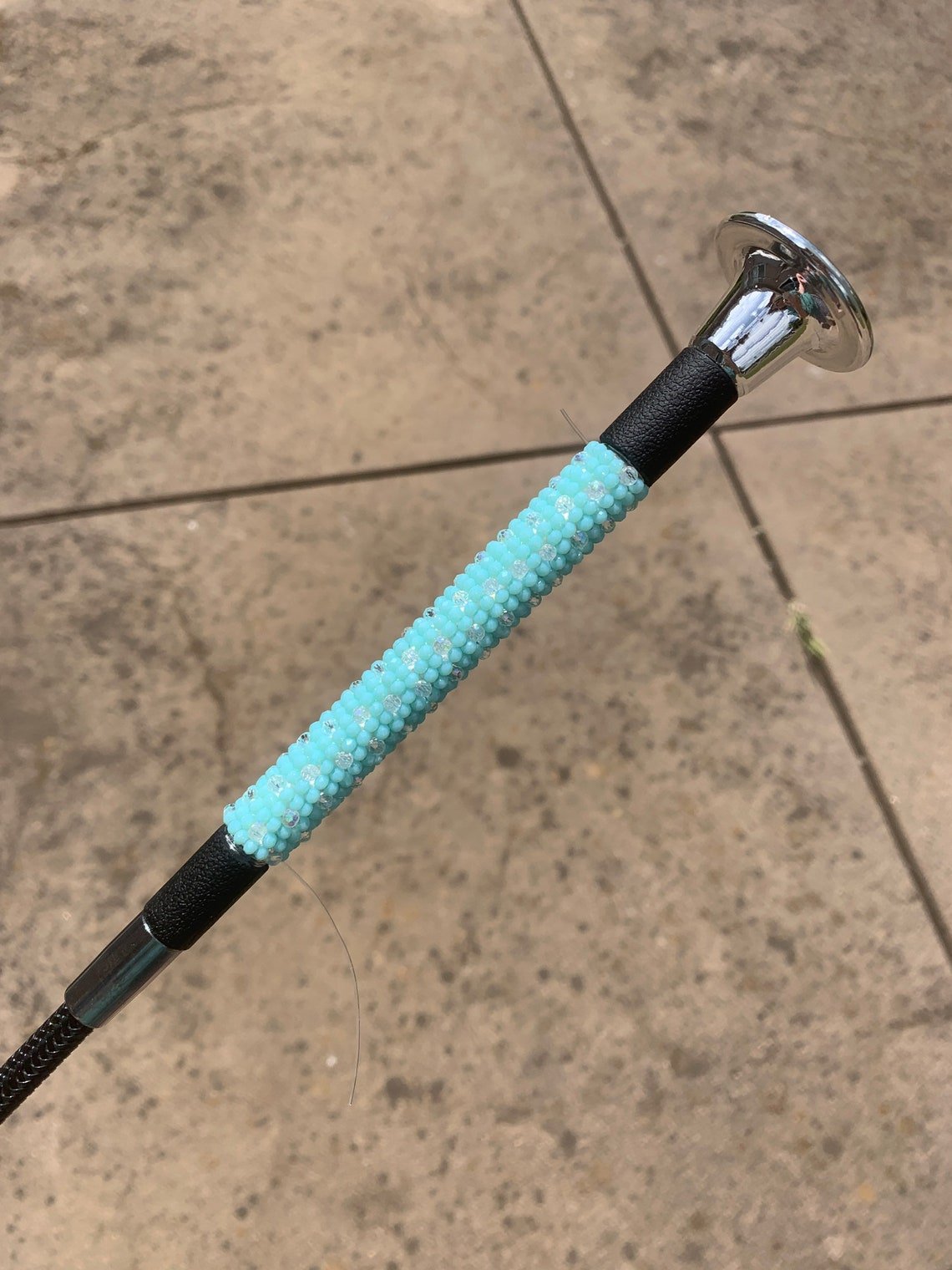 Spotted Pattern Beaded Dressage Whip - Equiluxe Tack