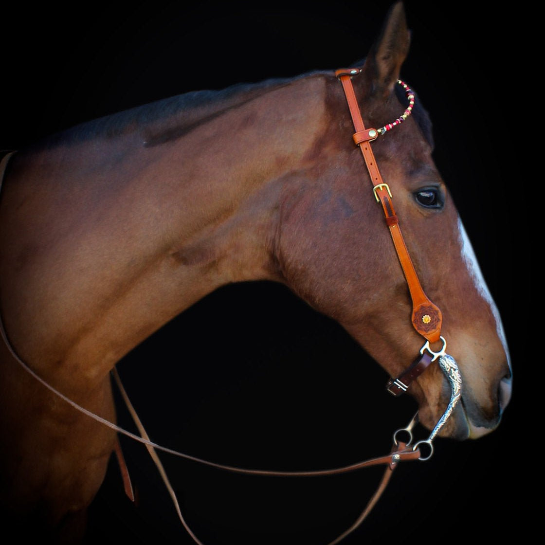 'Tansy' Cow Hair Western Headstall Double Ear Bridle - Equiluxe Tack