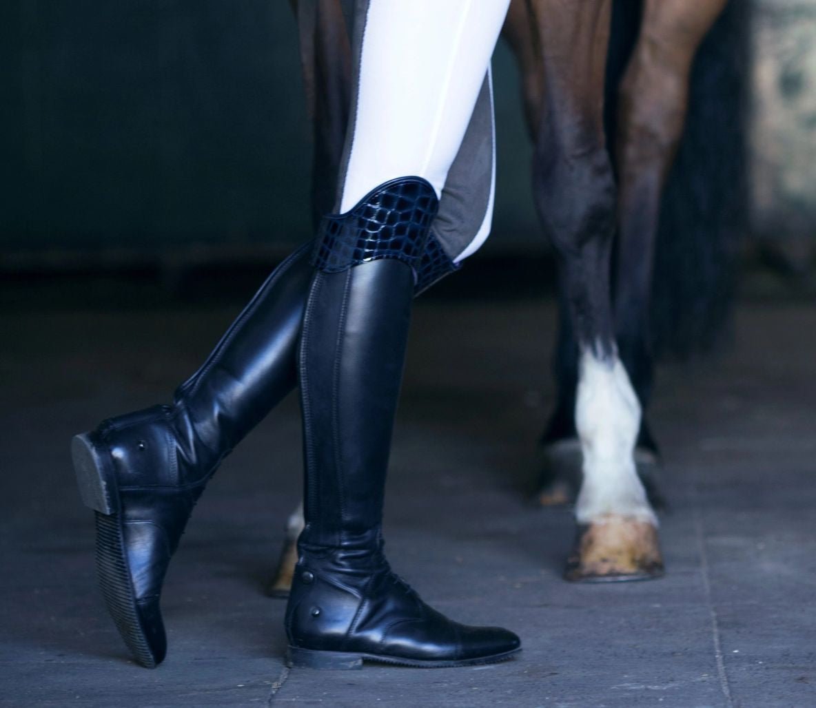 The Thermal Navy Crocodile Boot Crown Toppers - Equiluxe Tack