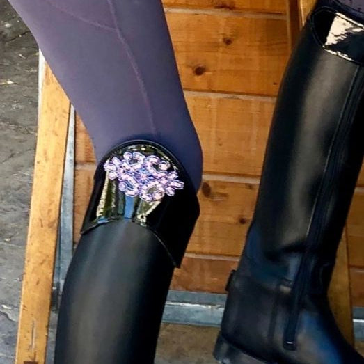 The Versailles Crystal Medallion Boot Crown Toppers - Equiluxe Tack