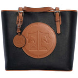 Tucker Tweed Leather Handbags Black/Chestnut The James River Carry All: Signature
