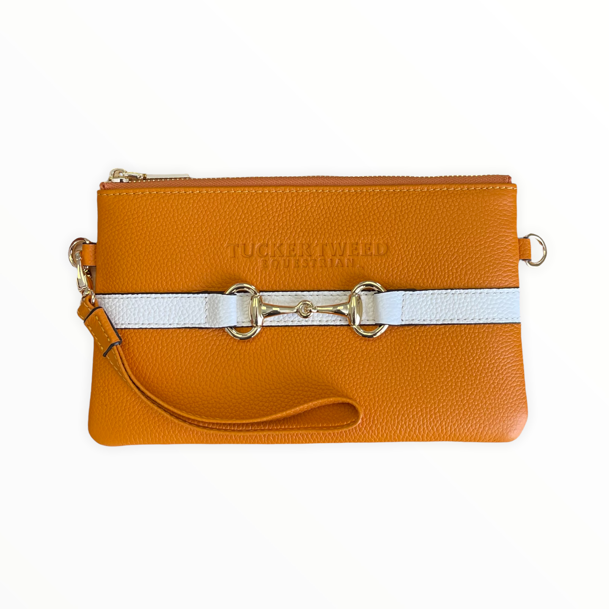 Tucker Tweed Leather Handbags Marigold/White The Wellington Wristlet