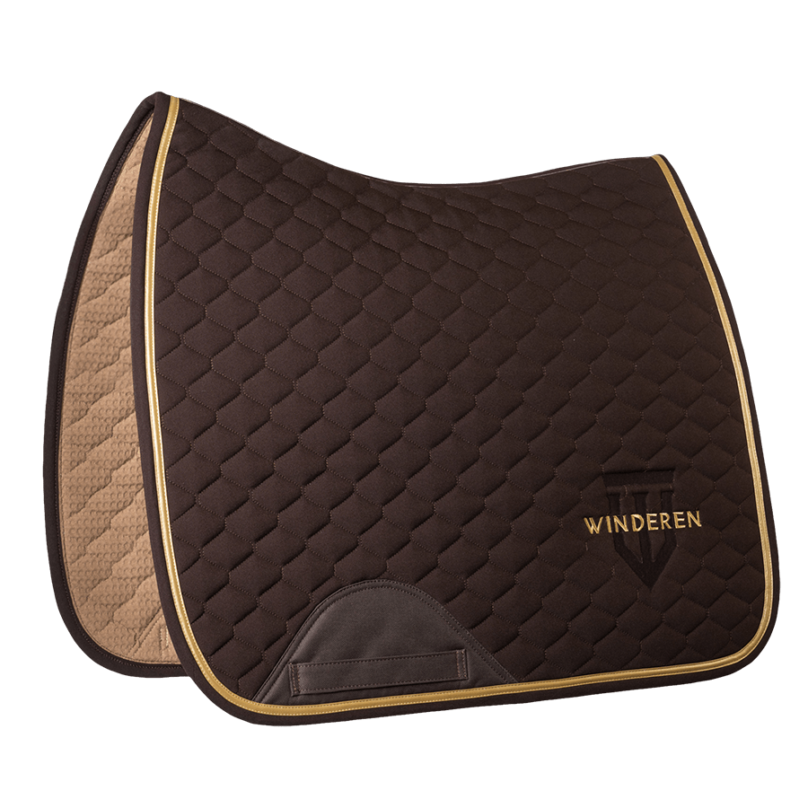 Winderen Dressage Saddle Pad - Espresso/Gold - Equiluxe Tack