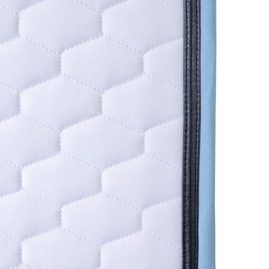 Winderen Dressage Saddle Pad - White/Sky Blue - Equiluxe Tack