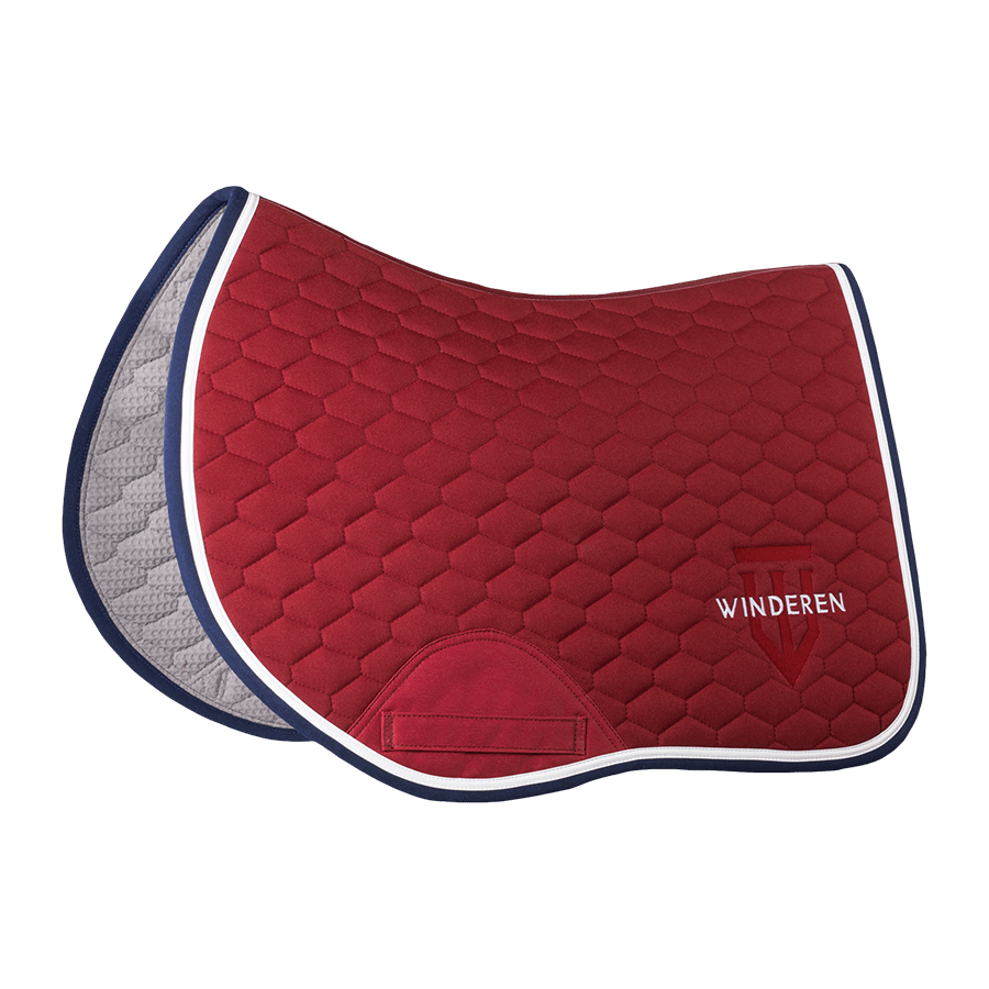 Winderen Jump Saddle Pad - Ruby/White - Equiluxe Tack